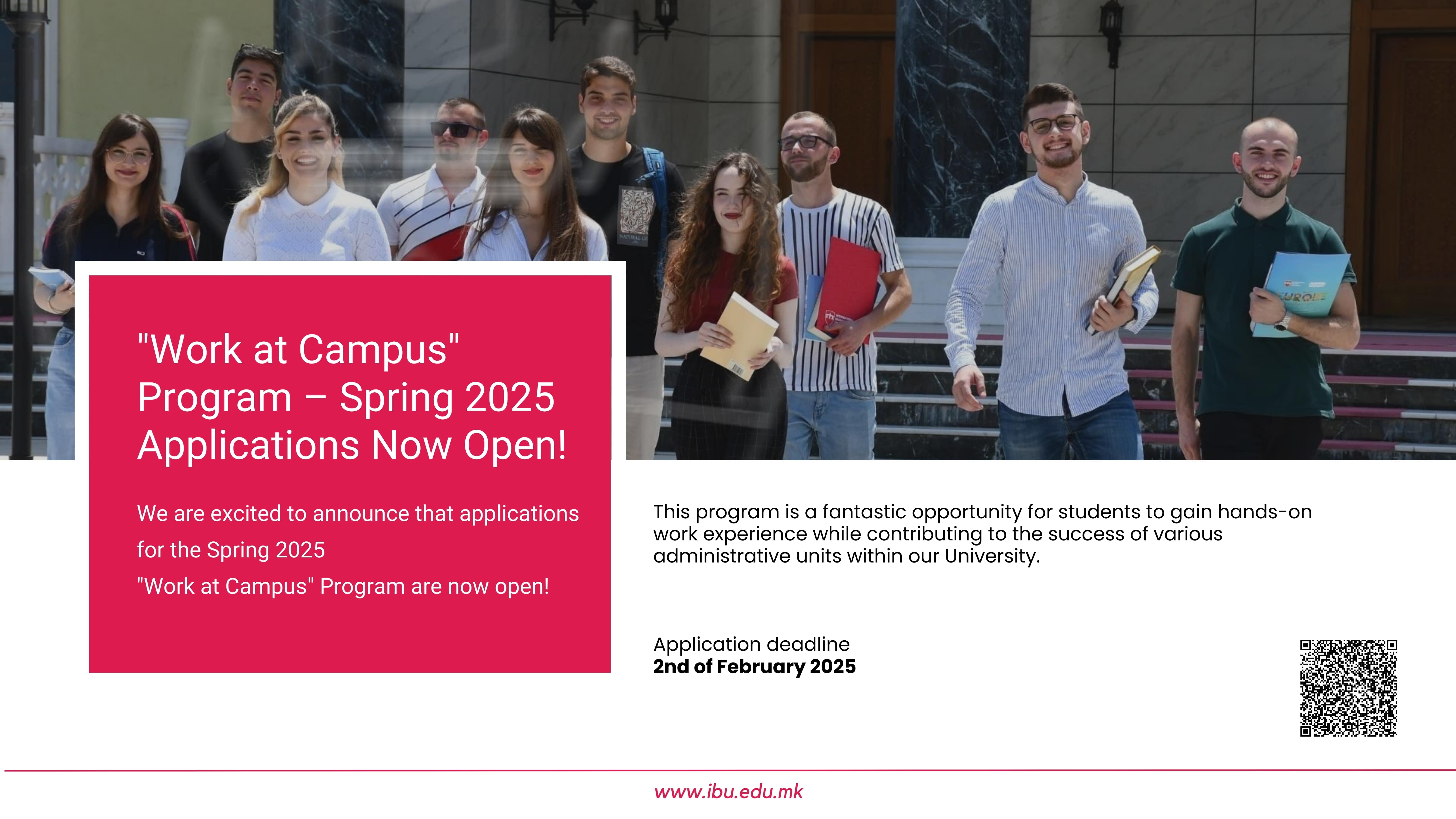 Work@Campus Program – Spring 2025 Applications Now Open